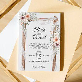 Rustikales Arkadengewässer | Boho Wedding Einladung