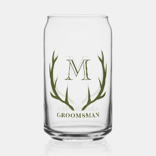 Rustikales Armee-Grün Geweih-Hochzeitsgeschenk für Dosenglas