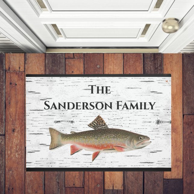 Rustikales Aspen Bark Foreut Fischer Lake House Fußmatte (Von Creator hochgeladen)