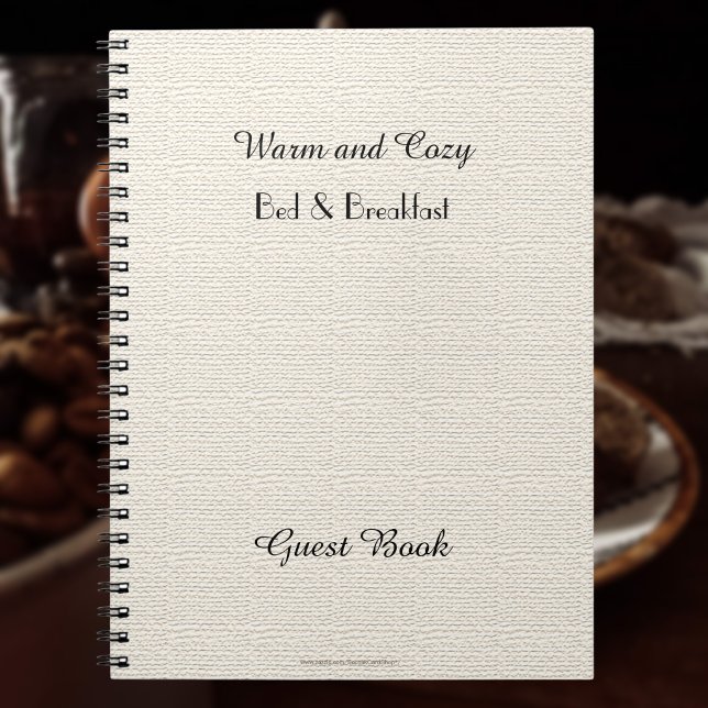 Rustikales B&B Gästebuch, Imitats White Burlap Notizblock (Von Creator hochgeladen)