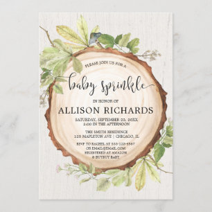 Rustikales Baby besprühen Einladung