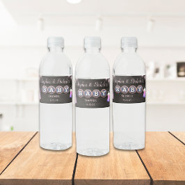 Rustikales Baby braut eine rosa Babydusche Wasserflaschenetikett