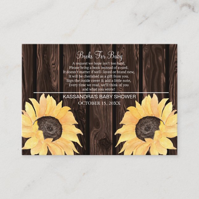 Rustikales Baby-Duschbuch für Baby Begleitkarte (Vorderseite)