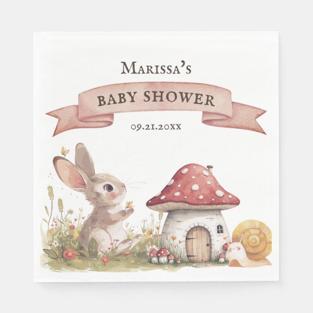 Rustikales Baby-Duschpapier Napkin Serviette (Vorderseite)