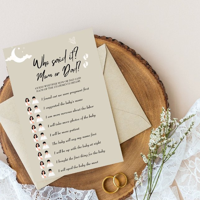 Rustikales Baby Duwer Game Wer hat es gesagt? Mama (Von Creator hochgeladen)