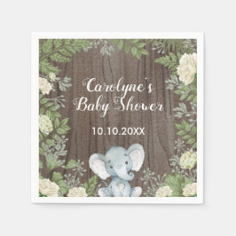Rustikales Baby Elephant / botanische Vegetation / Serviette