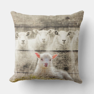 Rustikales Baby Lamb Burlap Throw Kissen