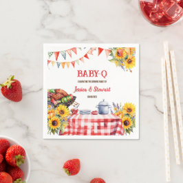 Rustikales BABY-Q Barbecue Picnic Sonnenblume Kari Serviette