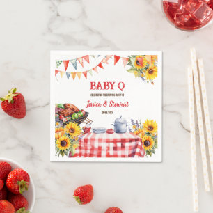 Rustikales BABY-Q Barbecue Picnic Sonnenblume Kari Serviette