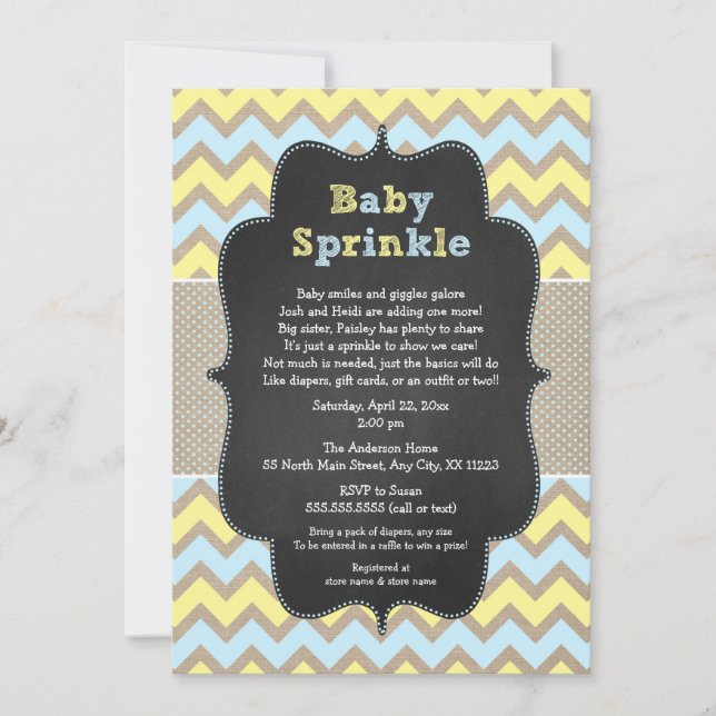 Rustikales Baby Sprinkle Einladung / neutrale Baby (Vorderseite)