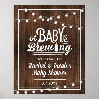 Rustikales Baby wird Begrüßungs-Baby-Duschzeichen Poster
