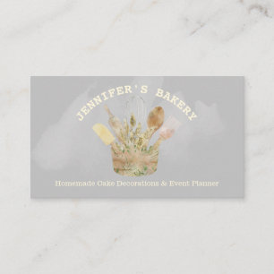 Rustikales Bäckereigebäck Holz Koch Aquarell Visitenkarte