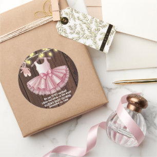 Rustikales Ballerina-Tutu mit Glitter für Baby Sho Runder Aufkleber