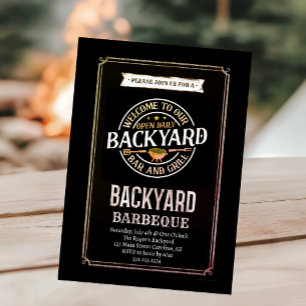 Rustikales Barbecue Backyard GRILLEN Party Einladung