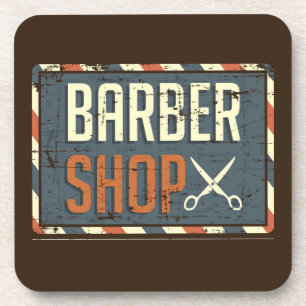 Rustikales Barbier-Ladenschild Getränkeuntersetzer
