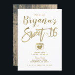 Rustikales Barnholz Gold & White Chic Sweet 16 Par Einladung<br><div class="desc">Anpassen für jedes Ereignis</div>