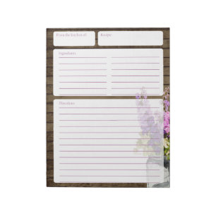 Rustikales Barnholz und Jar von Blume Rezeptseiten Notizblock