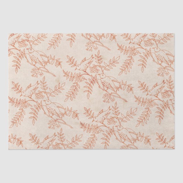 Rustikales Bauernhaus Bird Fauna Vintag Decoupage Seidenpapier (Vorderseite)