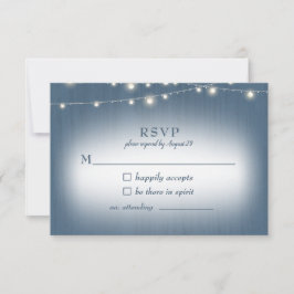 Rustikales Bauernhaus Blue Lights Wedding RSVP Karte