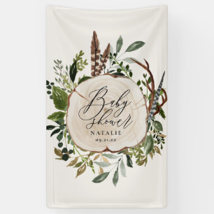 Rustikales Bauernhaus Botanische Babydusche Banner