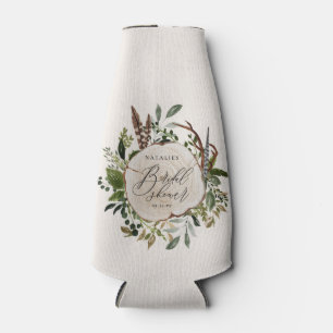 Rustikales Bauernhaus botanisches Brautparty Flaschenkühler