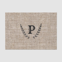 Rustikales Bauernhaus Burlap & Black Botanic Laure Seidenpapier