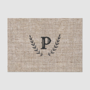 Rustikales Bauernhaus Burlap & Black Botanic Laure Seidenpapier