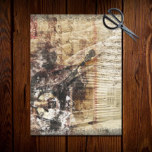 Rustikales Bauernhaus Cabin Banjo Player Decoupage