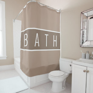 Rustikales Bauernhaus Chic Beige Braun Weiß Duschvorhang