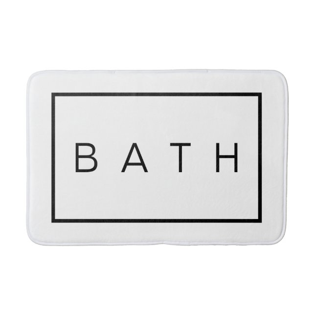 Rustikales Bauernhaus Chic White Black Simple Badematte (Vorderseite)