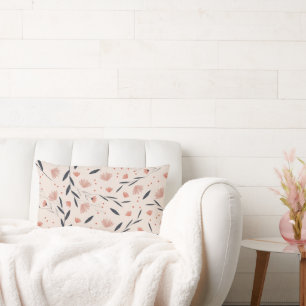 Rustikales Bauernhaus Coral Florals Lendenkissen