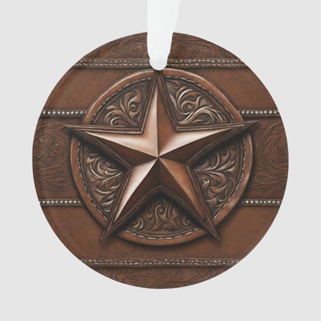 Rustikales Bauernhaus Cowboy Western Country Star  Ornament (Vorderseite)