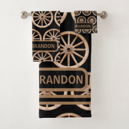 Rustikales Bauernhaus Elegant Name der alten Mode Badhandtuch Set