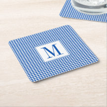 Rustikales Bauernhaus Gingham Kariert Monogram