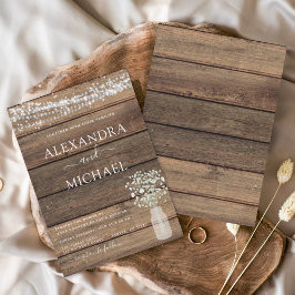 Rustikales Bauernhaus Gipskraut Jar Wedding Einladung