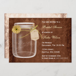 Rustikales Bauernhaus Glas Bridal Dusche Einladung