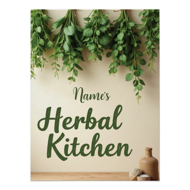 Rustikales Bauernhaus Herbal Küche Wand an Wand Poster (Vorderseite)