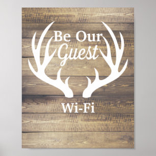 Rustikales Bauernhaus Hirsche Antlers Be Our Guest Poster