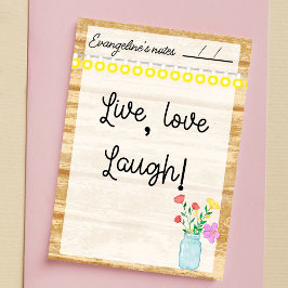 Rustikales Bauernhaus, Lampen und Blume 4" x 6" Post-it Klebezettel