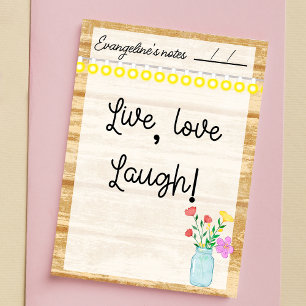 Rustikales Bauernhaus, Lampen und Blume 4" x 6" Post-it Klebezettel