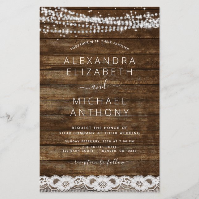 Rustikales Bauernhaus mit Lichtereihen (Vorderseite)