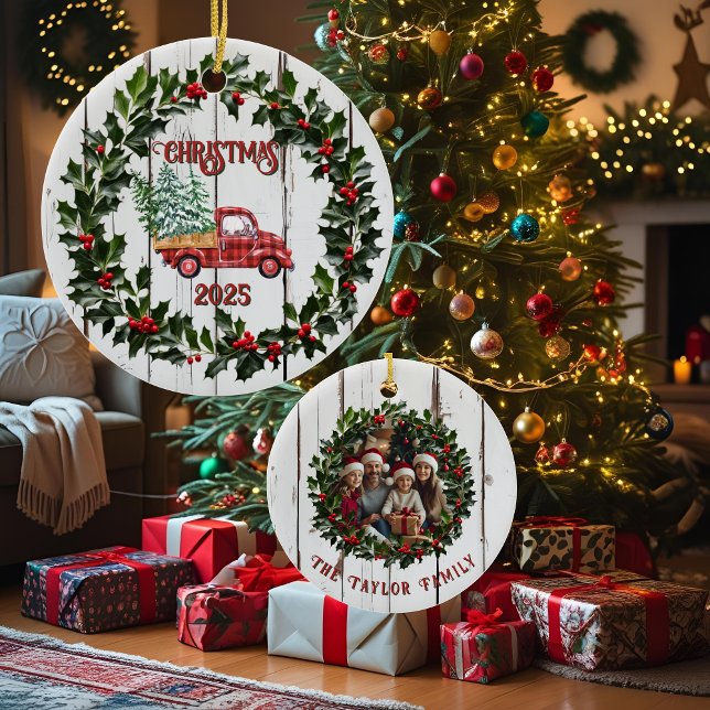 Rustikales Bauernhaus Not leidender Holzroter LKW Keramik Ornament (Von Creator hochgeladen)