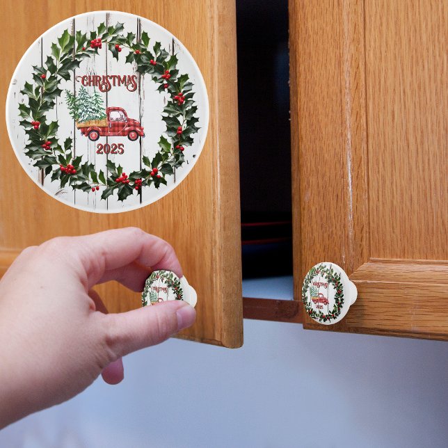 Rustikales Bauernhaus Not leidender Holzroter LKW Keramikknauf (Von Creator hochgeladen)