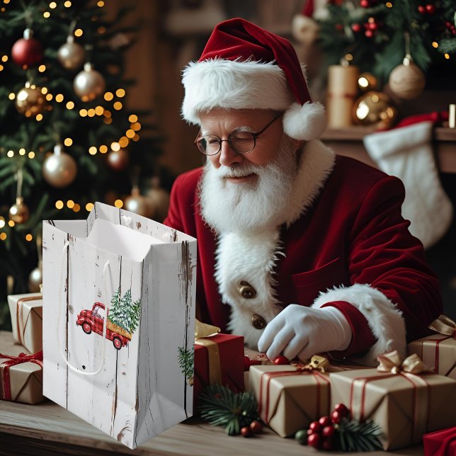 Rustikales Bauernhaus Not leidender Holzroter LKW Mittlere Geschenktüte (Von Creator hochgeladen)