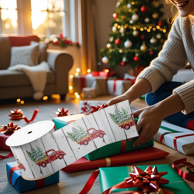 Rustikales Bauernhaus Not leidender Holzroter LKW Satinband (Von Creator hochgeladen)