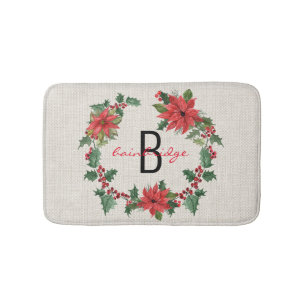 Rustikales Bauernhaus Poinsettia Kranz Name Weihna Badematte