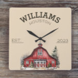 Rustikales Bauernhaus Quadratische Wanduhr<br><div class="desc">Eine rustikale Aquarellhalle macht diese Uhren zu einem idealen Ort für Bauernhäuser und Zuhause. Diese machen großartige Weihnachten,  Hauswärme oder Paare Geschenke.</div>