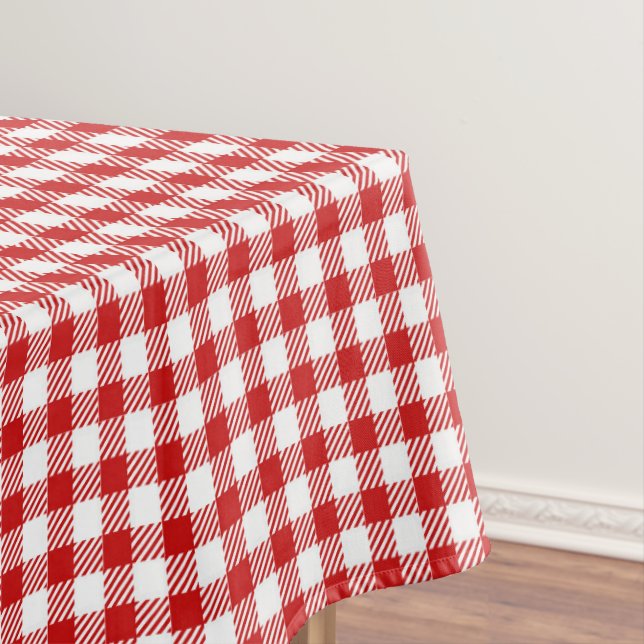 Rustikales Bauernhaus Red Small Gingham Kariert Tischdecke (Beispiel)