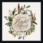 Rustikales Bauernhaus Stallenschild botanisches Br Poster<br><div class="desc">Rustikales Hochzeitsdesign botanisch und Holz Scheibe Brautparty. Mit schönem Aquarell, weißen Blumen, Holzschnitt und Schrifthandeschreiben. Dieses moderne Design ist sicher, den Stil für Ihre bevorstehende Dusche Set.</div>