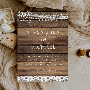 Rustikales Bauernhaus Streichellichter Spitzenholz Einladung